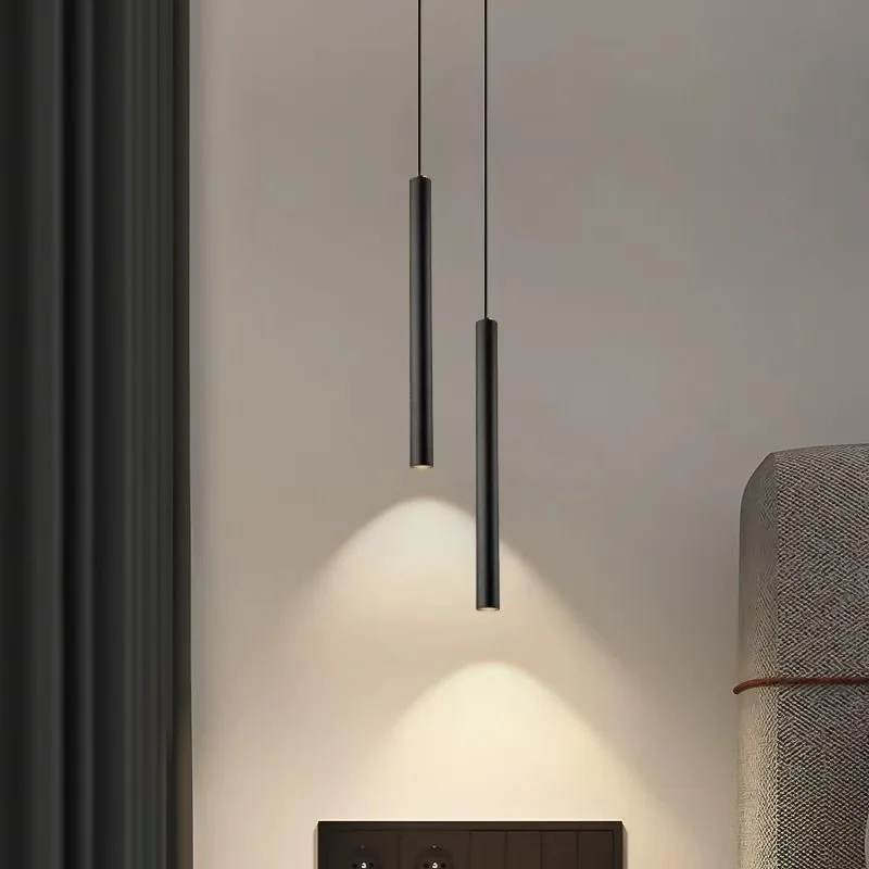 LED ロングチューブ吊り下げラインスポットライトシンプルでモダンなホテルレストランバーカウンターファッショナブルな円筒ペンダントライト