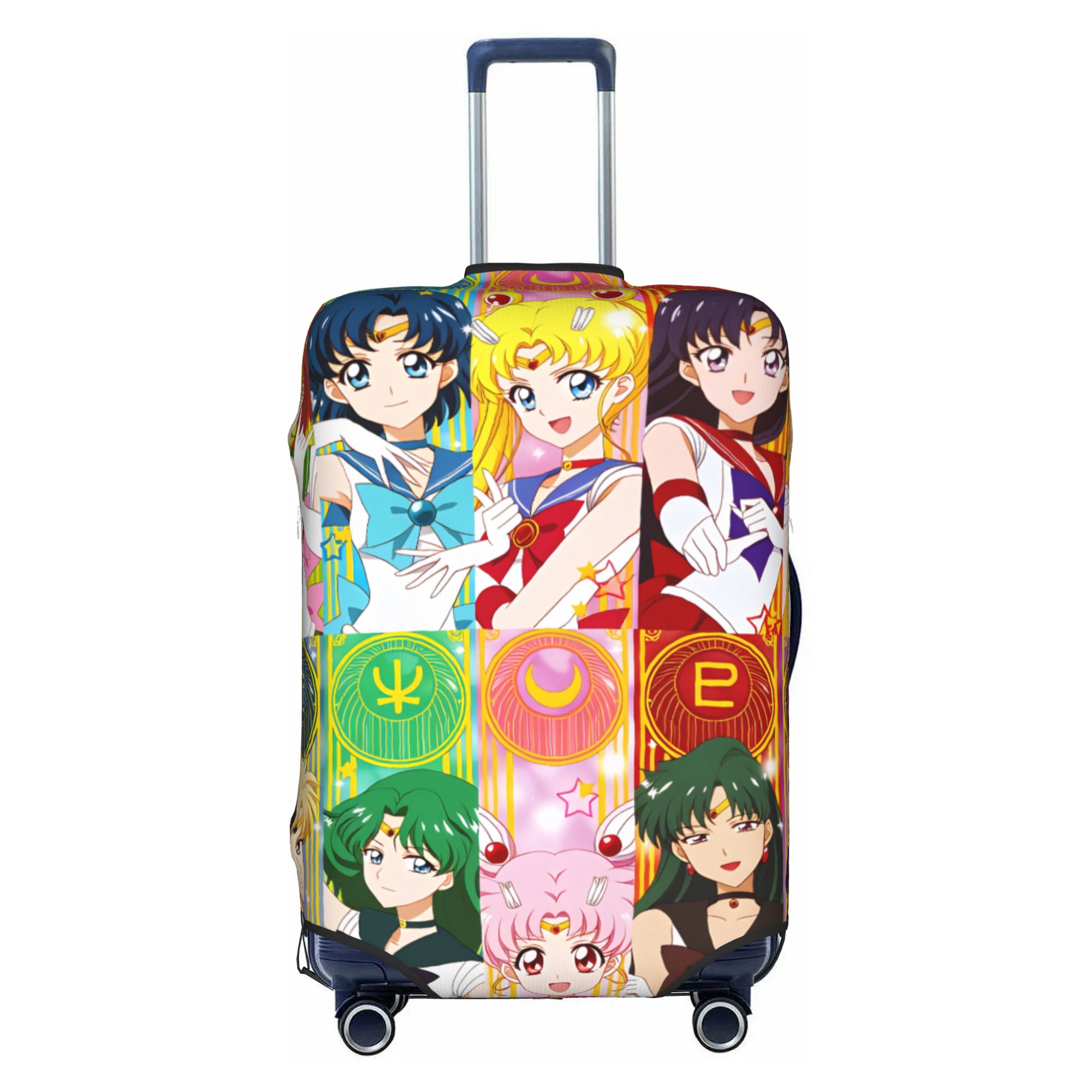カスタムファッション美少女戦士セーラームーンマーキュリーマーズ荷物カバープロテクター弾性ちびムーン冥王星旅行スーツケースカバー