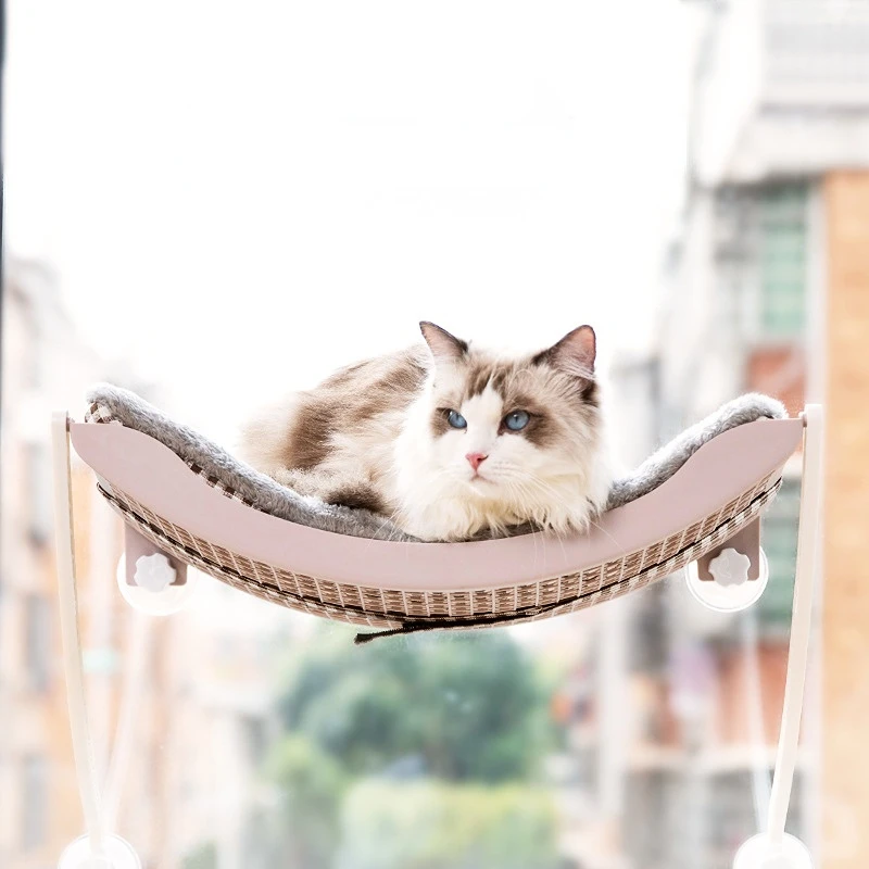 かわいい猫ぶら下げベッド快適な日当たりの良い窓シートマウントベアリング 15 キロ強力な猫ハンモック猫ベッド棚シートハンモック猫用
