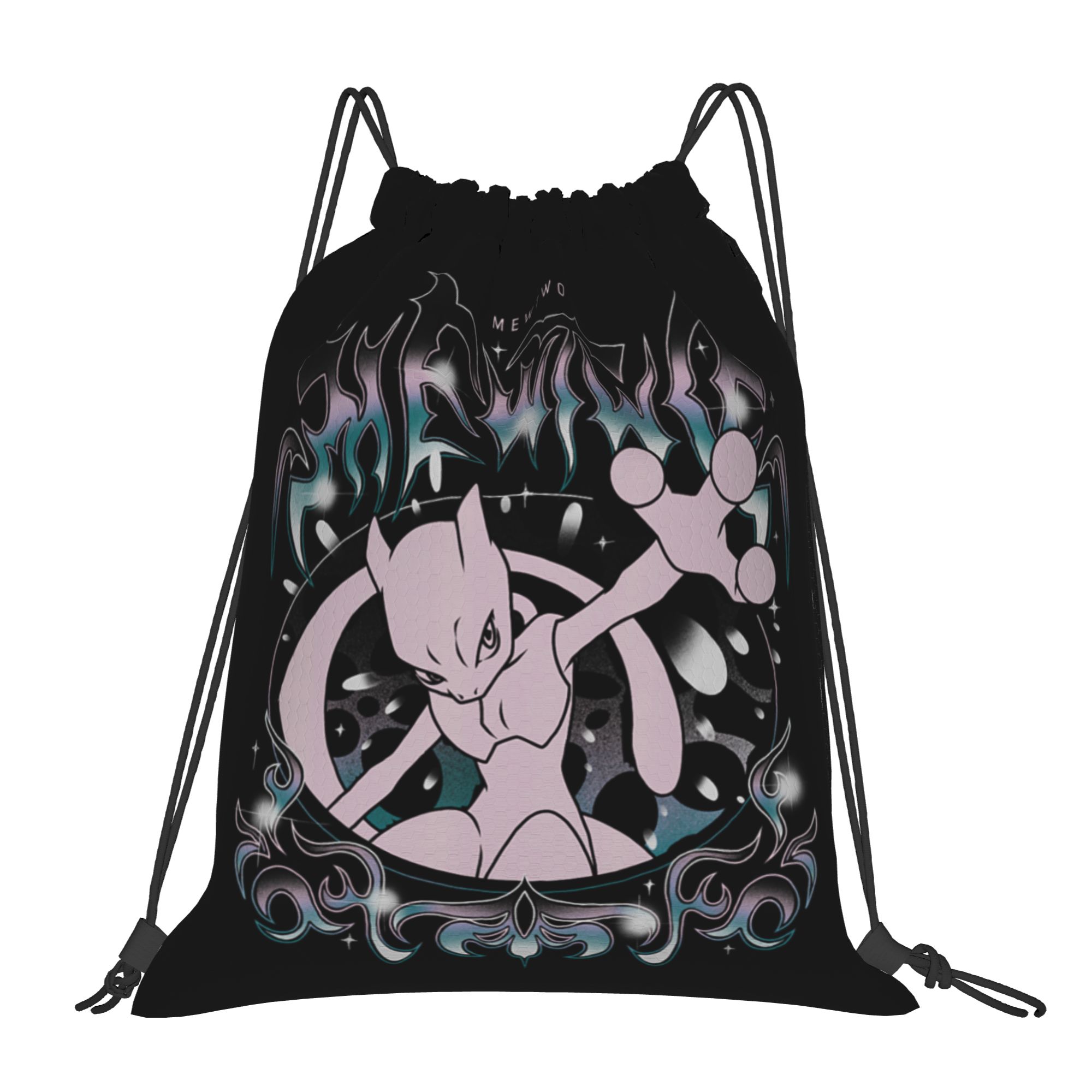 ミュウツーグランジ特大ポケモンポータブルスポーツ巾着バックパック乗馬バックパック体操服巾着バッグ