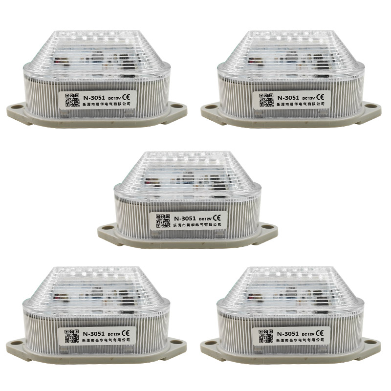 5 個デュアルカラー赤/青 LED ストロボ信号警告灯 N-3051 インジケータランプ小さな点滅ライトセキュリティ Alarm12V24V220V