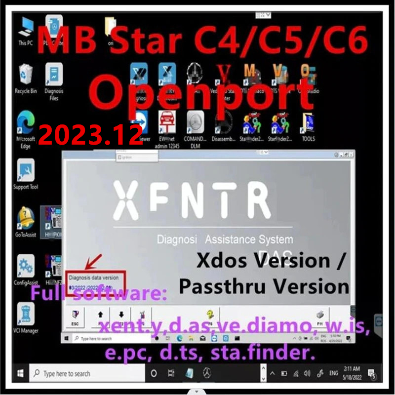 Newest 2023.12 Xentry Software Remote Install and Activate DT.S WI.S EP.C for Auto Diagnostic Tool MB STAR SD C4/C5/C6 Openport