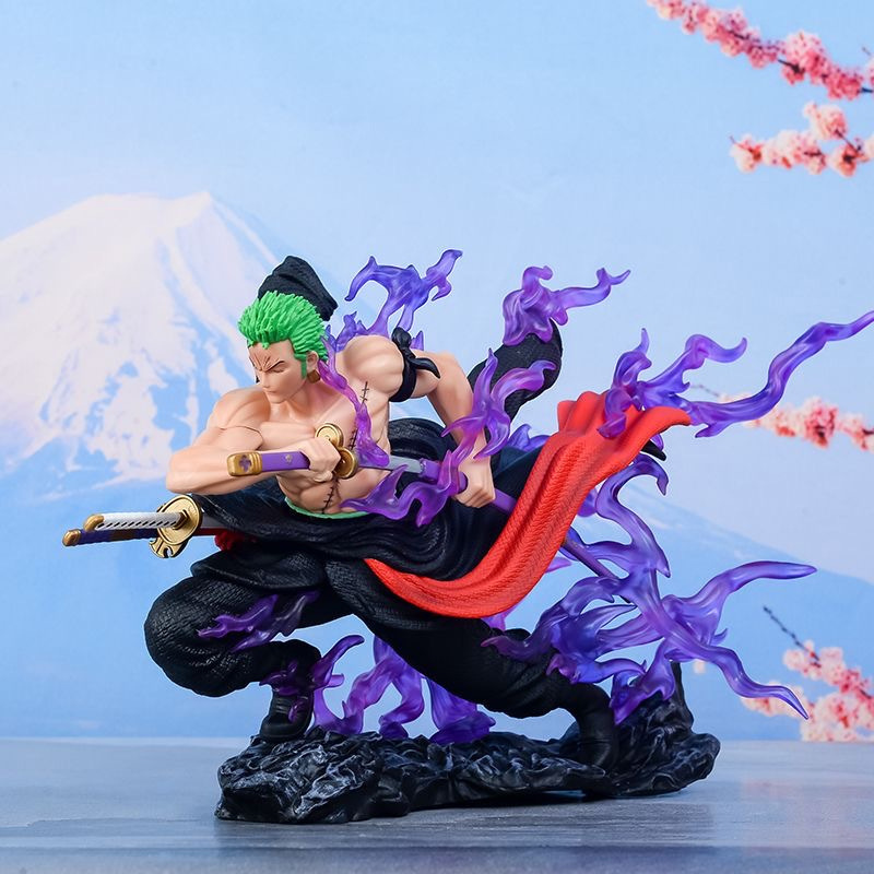 ワンピースハンドヘルド漂流ナイフ引っ張るゾロフィギュア Gk 像エフェクトピースアニメトレンディなプレイモデルデスクトップ装飾ギフト