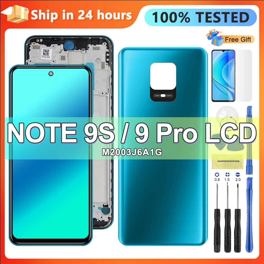 AMOLED ディスプレイ Xiaomi Redmi Note 9S 液晶 M2003J6A1G ディスプレイ タッチスクリーン フレーム付き Redmi Note 9 Pro スクリーン交換用