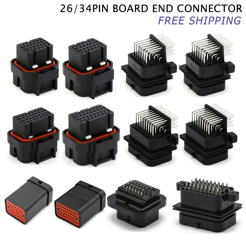1/10/50 個 26/34pin AMP 防水自動車コネクタ PCB にボード ECU プラグ国内ニードルベンダー 6437288-3 4-1437290-0