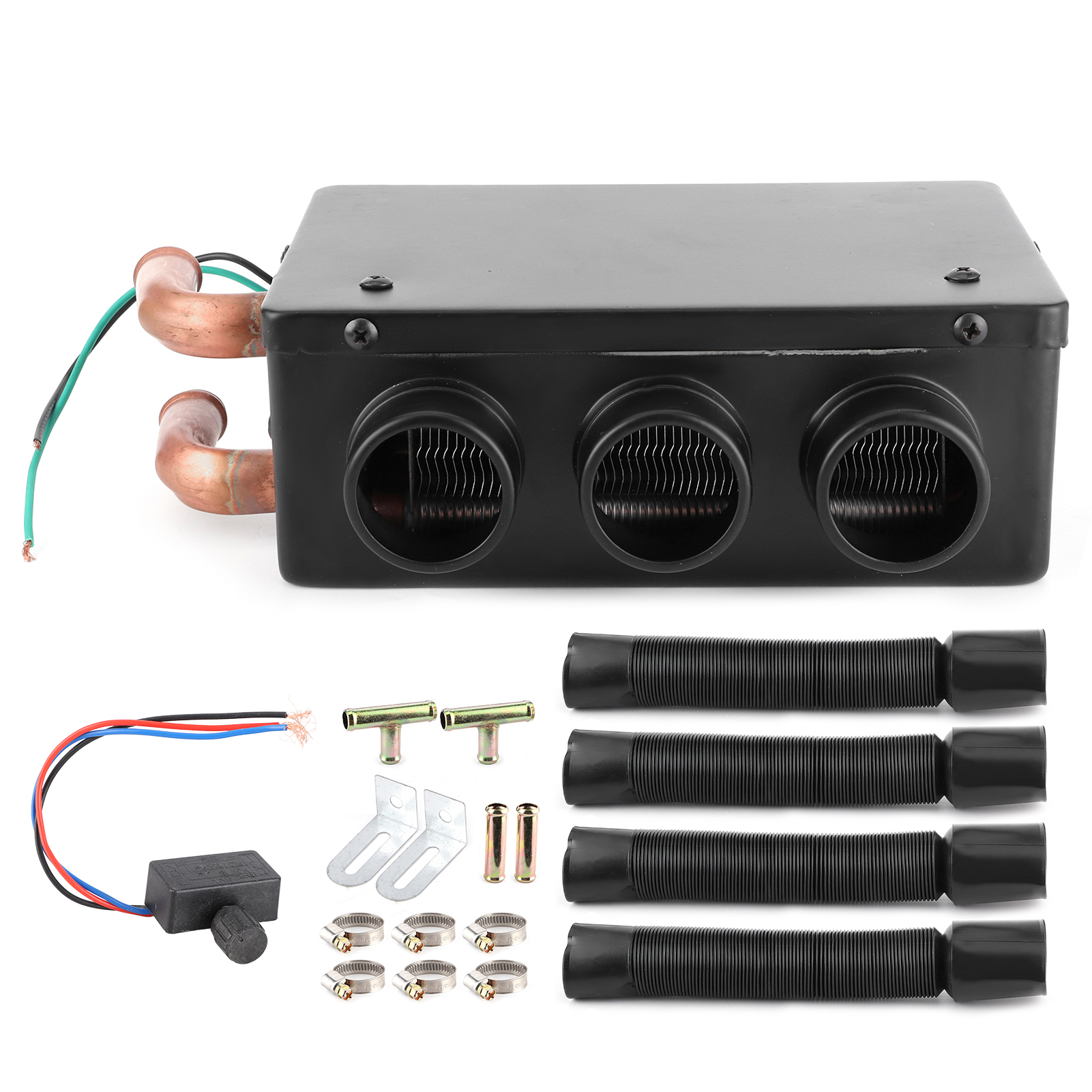 12V 50 ワットカーヒーター 3 穴ポータブル冬高速加熱ウォーマー霜除去低ノイズ自動加温車のデフロスター 12V カーヒーター