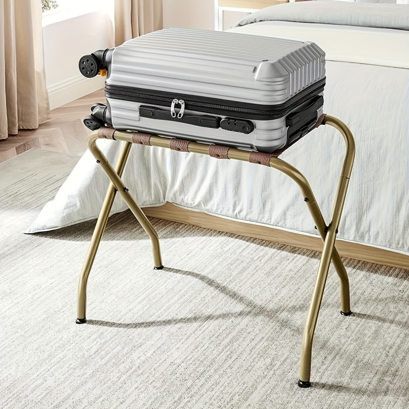 客室用荷物ラック、靴ラック付き折りたたみ式スーツケーススタンド、組み立て簡単、ポータブル、最大110ポンドまで耐えられます