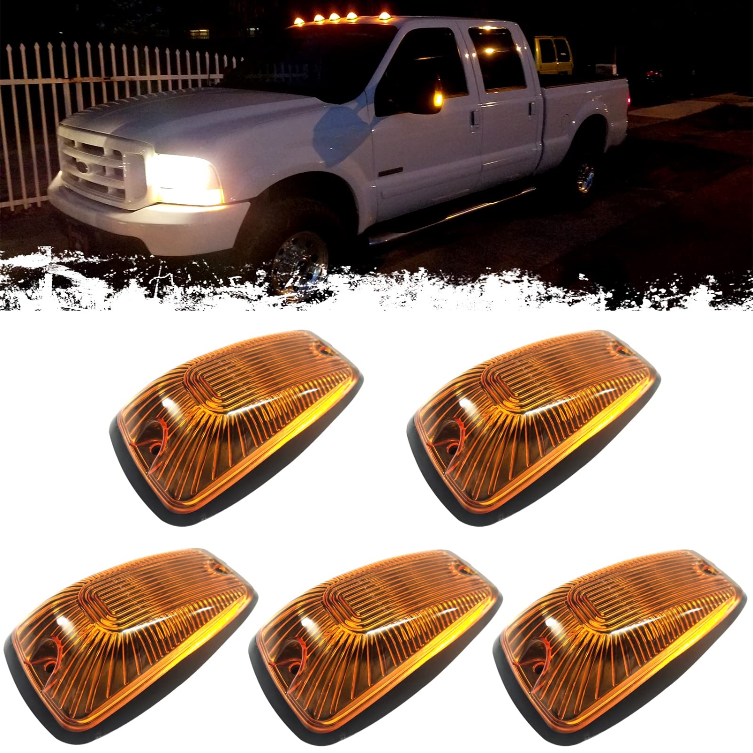 5 個オートマーカールーフライトアンバー LED キャブシボレー GMC C/K 1500 2500 3500 1988-2002 ピックアップトラック車のライト外装部品