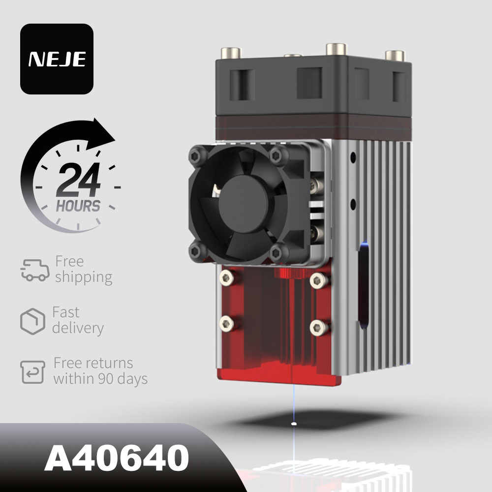 NEJE A40640 ダイオード レーザー モジュール エア アシスト付き 450nm PWM レーザー ヘッド、彫刻、木材切断ツール用 - デュアル FAC ズーム テック