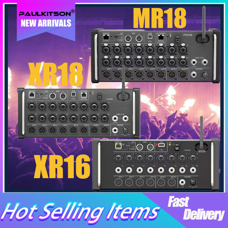 Paulkitson Air Xr18 Xr16 Mr18 ラックマウント デジタル ミキサー iPad/Android タブレット用、Midas プリアンプ、Wi-Fi および USB オーディオ インターフェイス付き