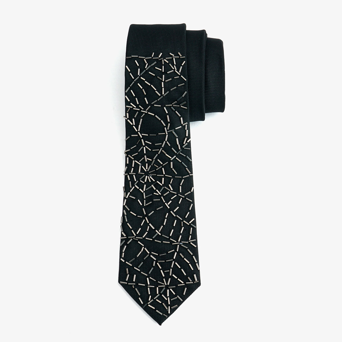 Artistic Silk Bead Embroidery Neck Tie for Formal Wear and Corporate Gifts