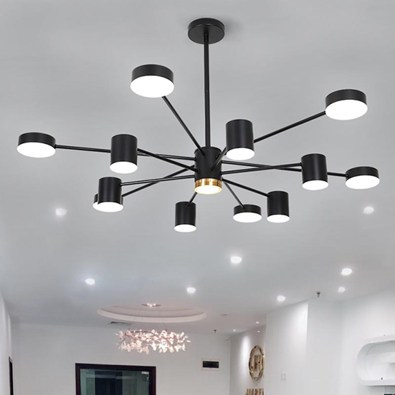 現代の天井シャンデリア Led ライト器具リビングルームの家の装飾ランプ北欧寝室ダイニングルームペンダントライト黒