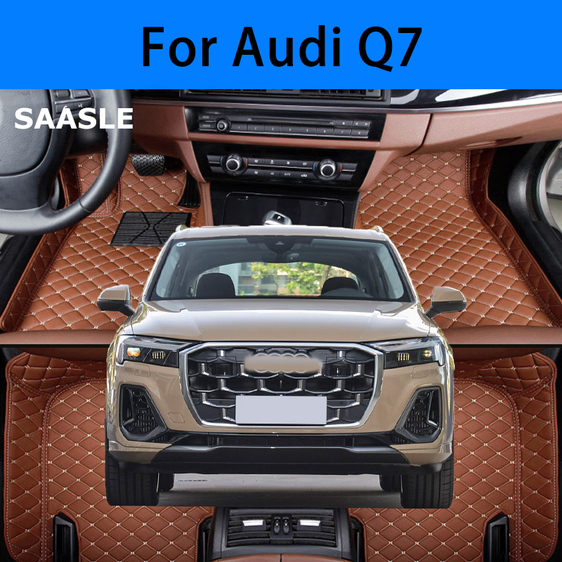 SAASLE カスタム車のフロアマットアウディ Q7 2006-2018 2019 2020 2021 2022 2023 2024 2025 年自動車カーペット Foot Coche アクセサリー
