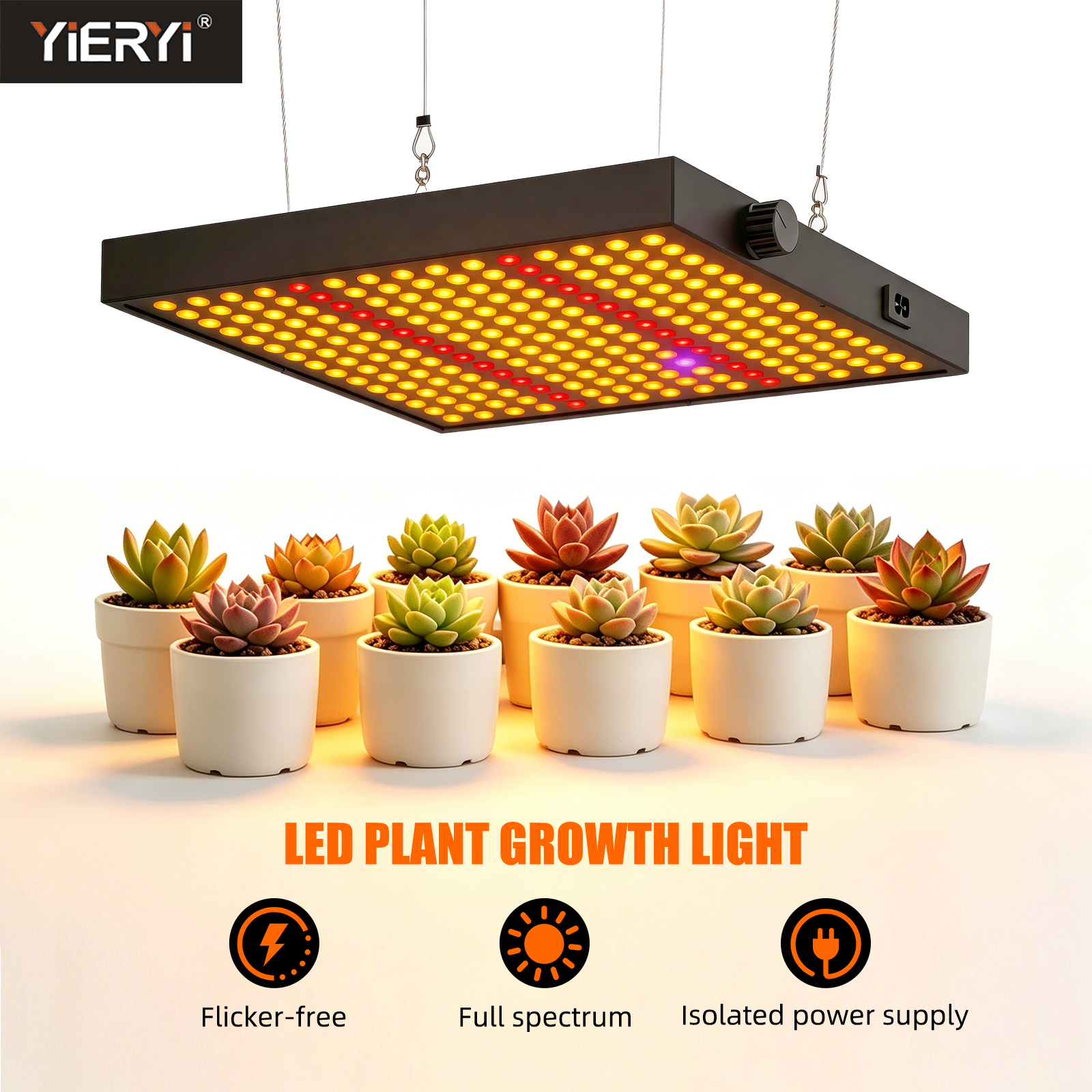 Yieryi 225 LED 成長ライトフルスペクトル調光可能なファイトランプ植物用屋内温室水耕栽培ランプ 30 ワット高 PPFD
