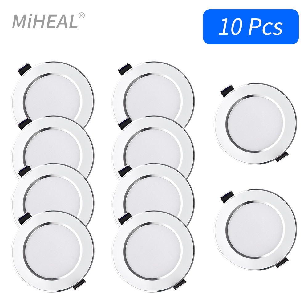 10 個 LED ダウンライト凹型天井ランプ 5 ワット 9 ワット 12 ワット 15 ワット三色調光可能/冷白色/温白色 LED スポットライト AC 220 V