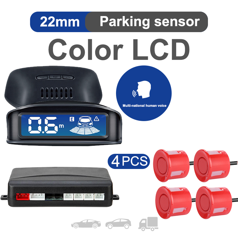 フロントリアパーキングセンサーキット 8 プローブ自動ブラインドスポットレーダー LCD モニター 12V パークトロニックリバースバックアップ支援システム