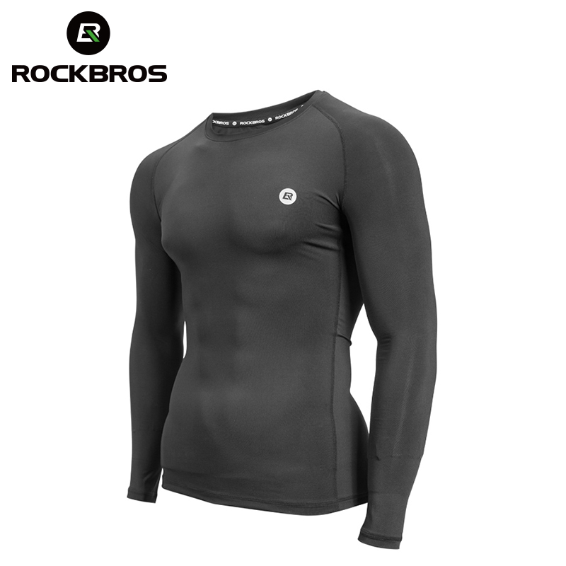 ROCKBROS サイクリングベースレイヤー長袖暖かいバイク下着フリーススポーツバイクシャツ保温レーシング自転車シャツ