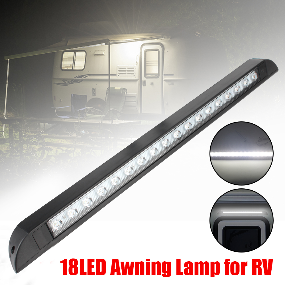 RV キャラバン用内壁ランプ 18 LED オーニングランプ屋外キャンプ照明機器 6000 k 12-28V トレーラー外装ランプ