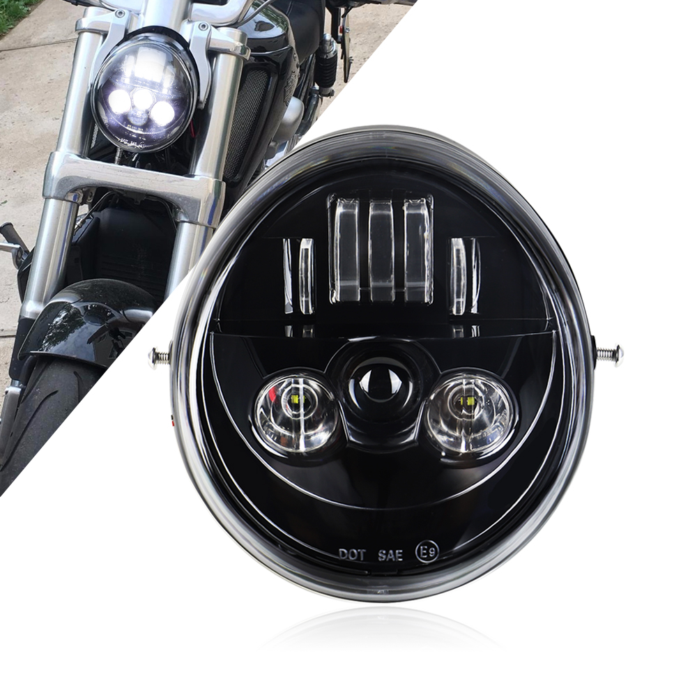 新しい LED オートバイヘッドライト V ロッド VRSCF VRSC VRSCR 2002-2017 60 ワット Vrod LED フロント HI/ロービームヘッドライト