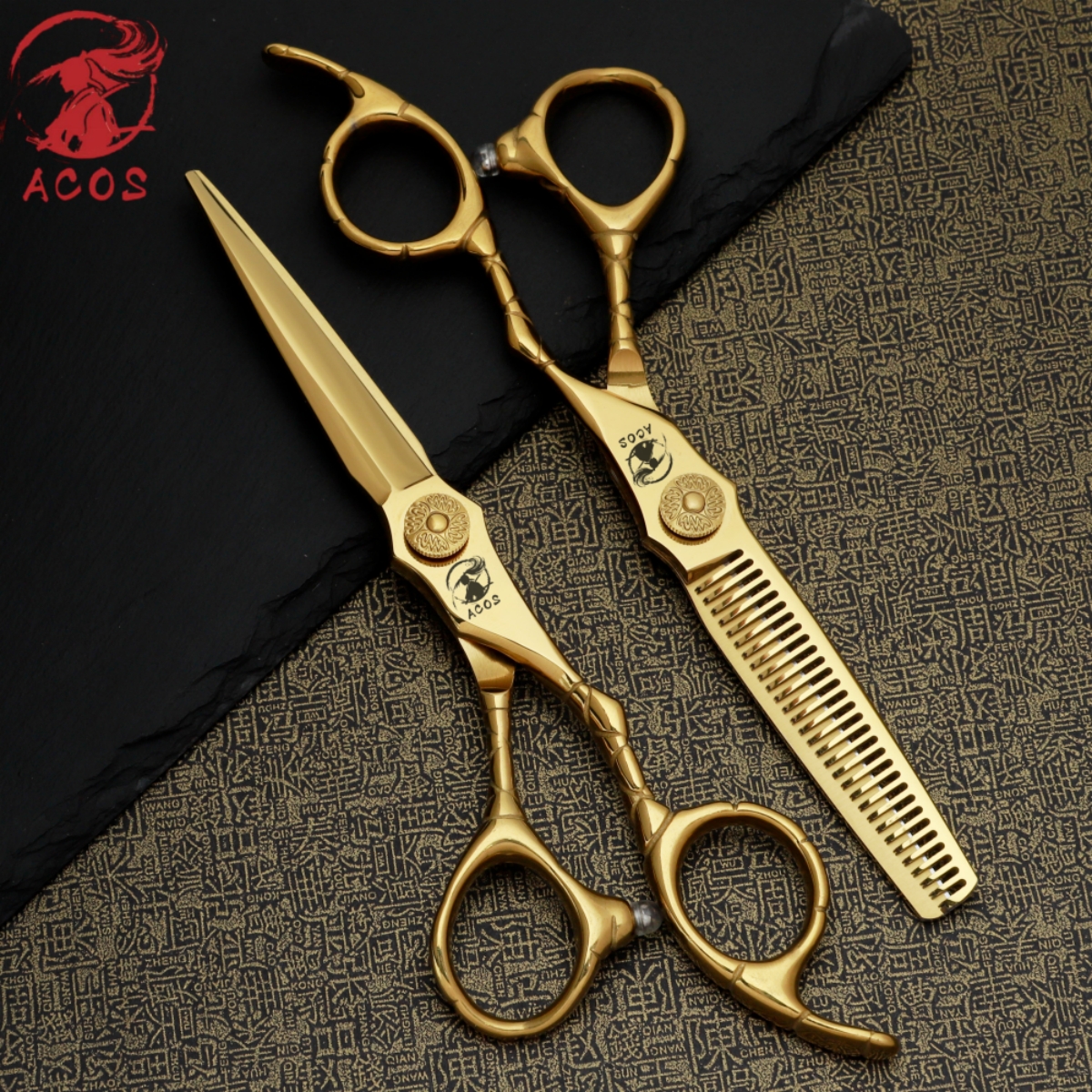 ACOS-プロフェッショナル理髪はさみ、スチールメンズセニングはさみ、家庭用ヘアサロンに最適、440C、6インチスーツ