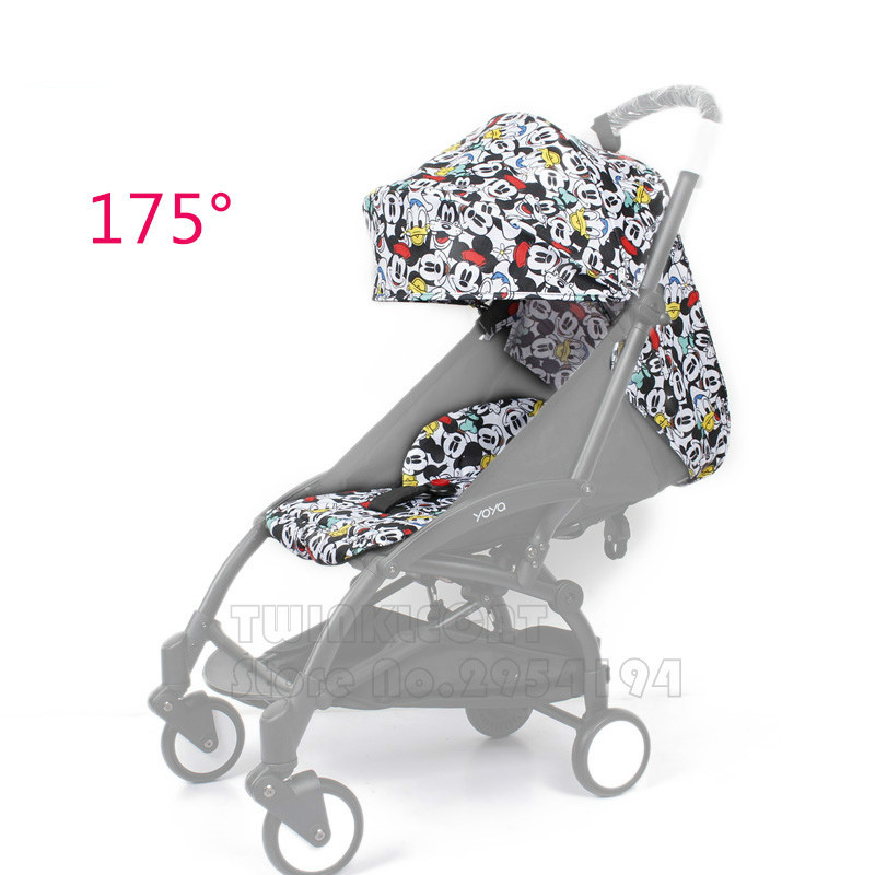 新しい 175 度サンカバーとシートクッションセット Babyyoya ヨーヨーベビーカーベビーカーアクセサリーサンカバーキャノピーシート