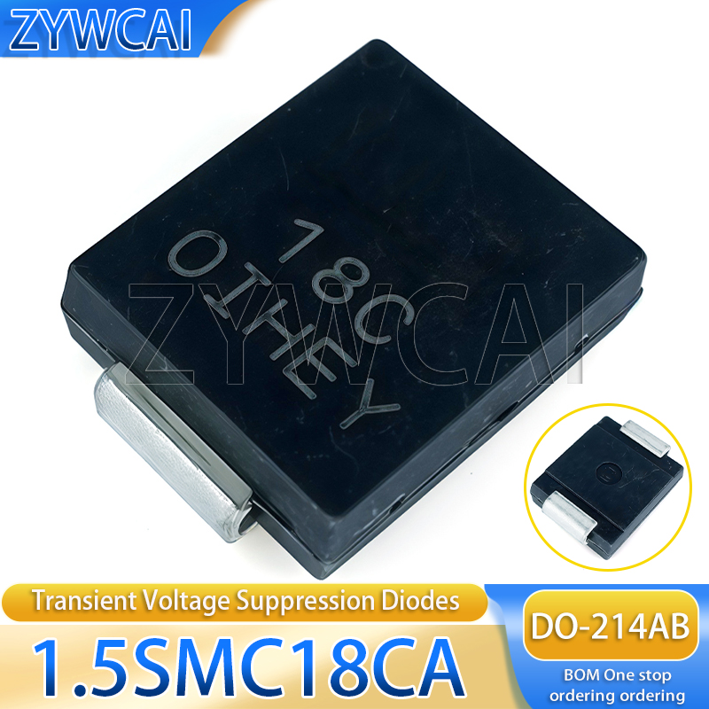 1.5SMC18CA DO-214AB SMC 18C 1.5kW 双方向過渡電圧抑制ダイオード 20個