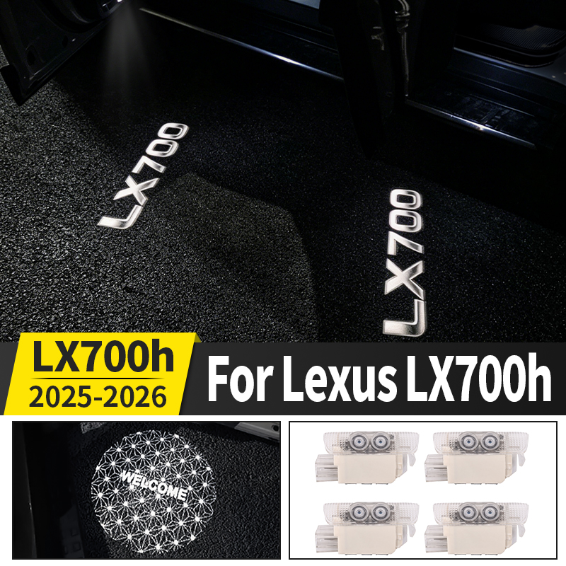 レクサス LX700h 2025-2026 車のドアウェルカムライト LED ロゴ投影カーテシランプインテリアアップグレードアクセサリー