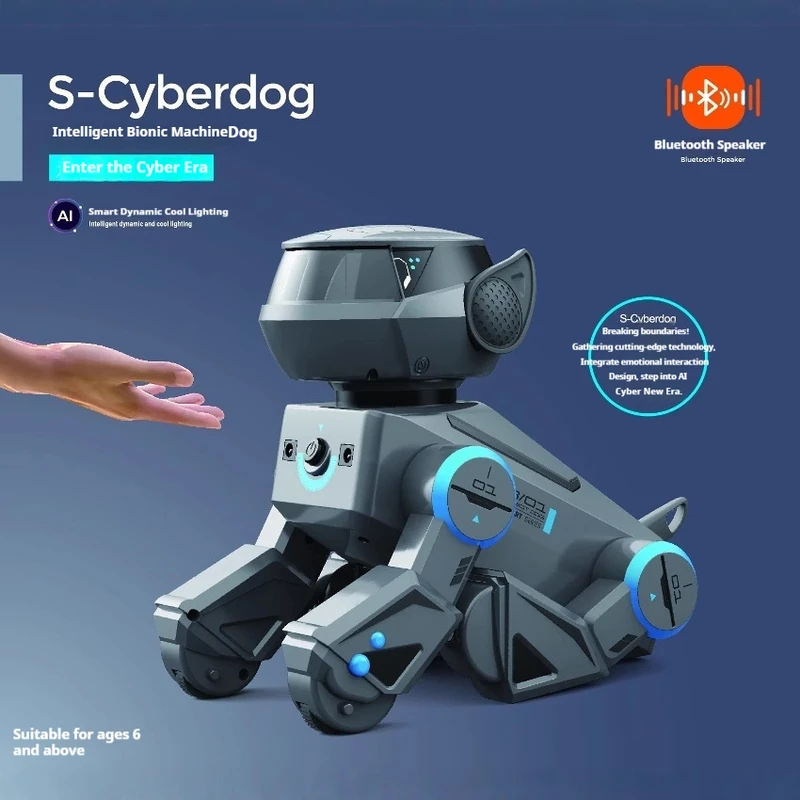 Ai スマートロボット犬ジェスチャータッチリモコン Bluetooth スピーカー歌プログラマブルクール照明おもちゃ子供のための 6 歳のインタラクション