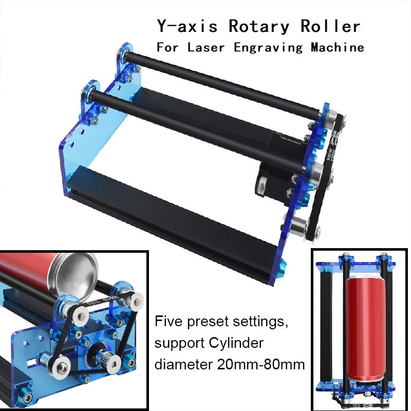 Twotrees レーザー彫刻機ロータリーローラー Y 軸ロータリーローラー彫刻モジュール円筒物彫刻用缶 DIY ツール
