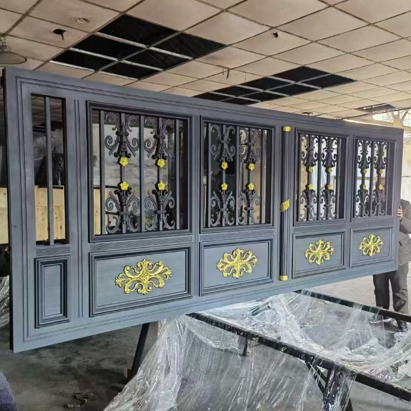 中国鉄のゲートアルミフェンスプライバシーゲート家庭菜園用スライドスイングゲート