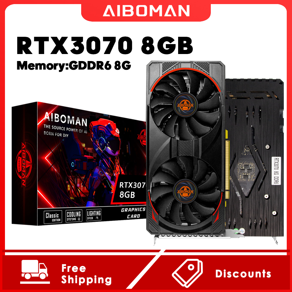 AIBOMAN コンピューターグラフィックカード RTX3070 8GB NVIDIA GPU GDDR6 256ビット 8ピン+8ピン PCI-E 4.0 rtx3070 8gb ゲームに最適