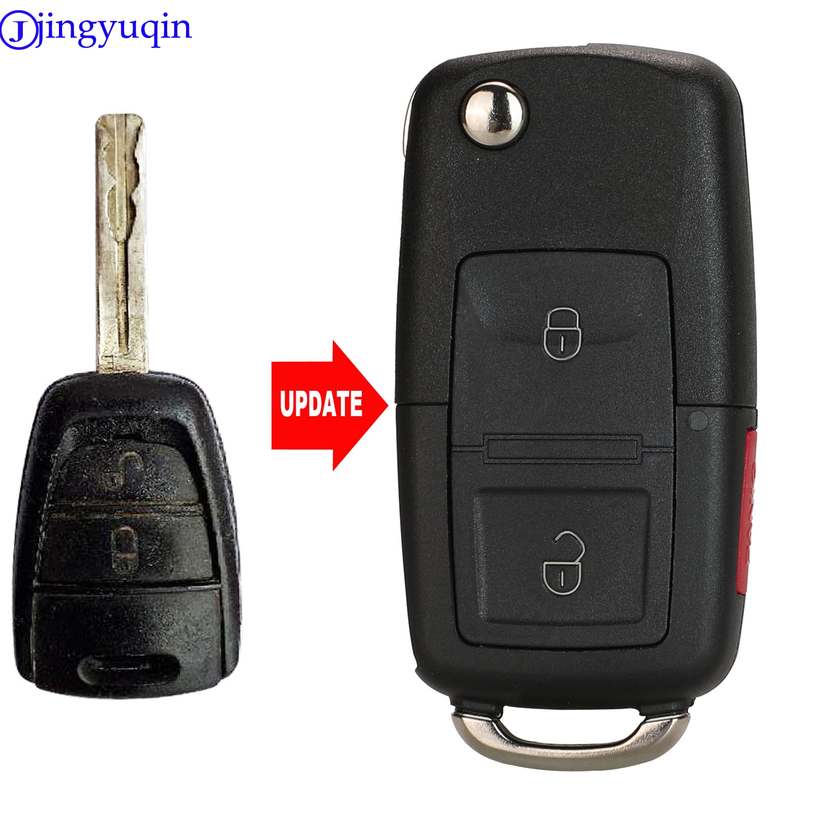 Jingyuqin 2 ボタンリモートコントロール車のキー起亜 Ceed キーエレクトロニクス 433 MHZ ノーカットブレード車のキー