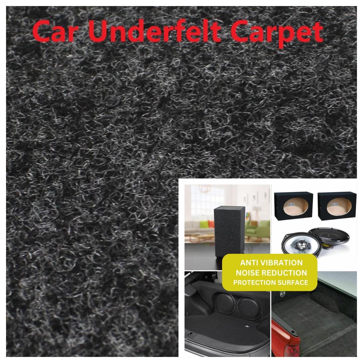 グレー車の防音フロアマット Underfelt アンダーレイアンダーパッド音響カーペット RV トラックボートスピーカートランクバン 1 メートル × 1 メートル