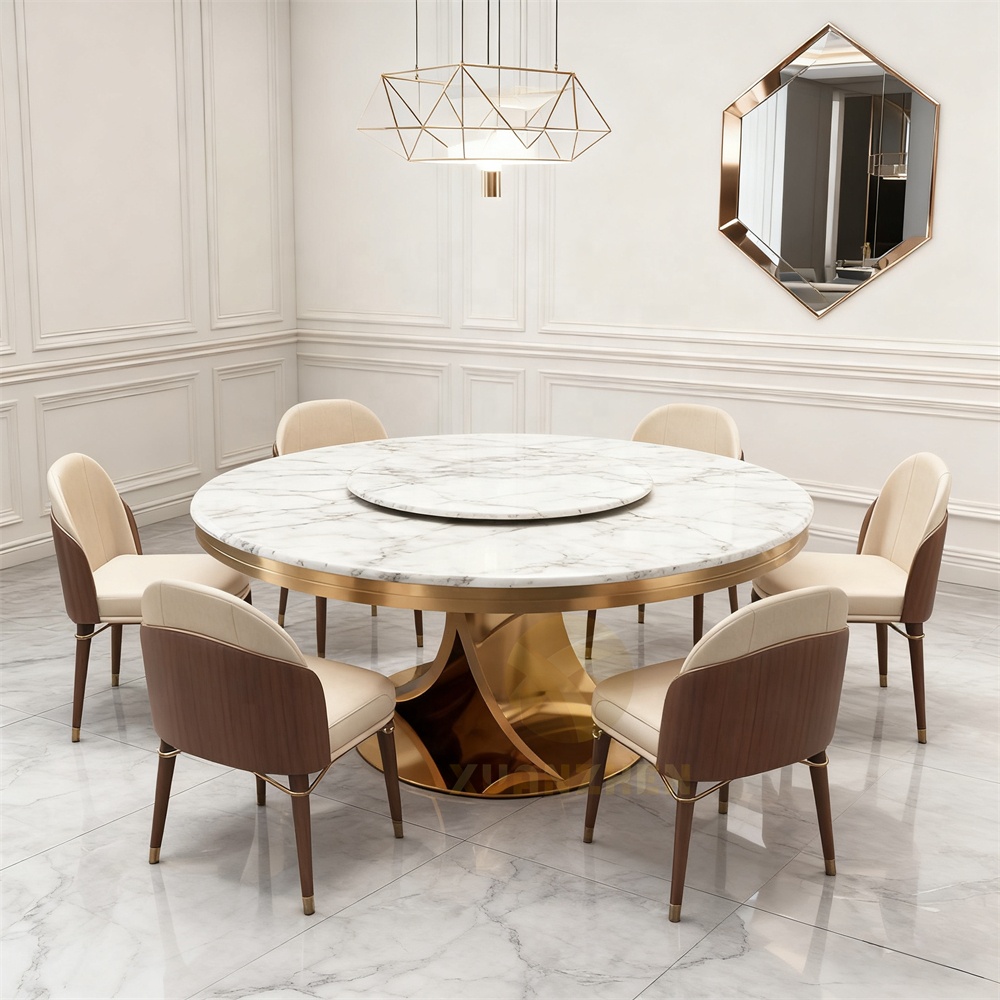 # Luxury Modern Dining Table Set Dinning Table Set 6 Chair Restaurant Marble Round