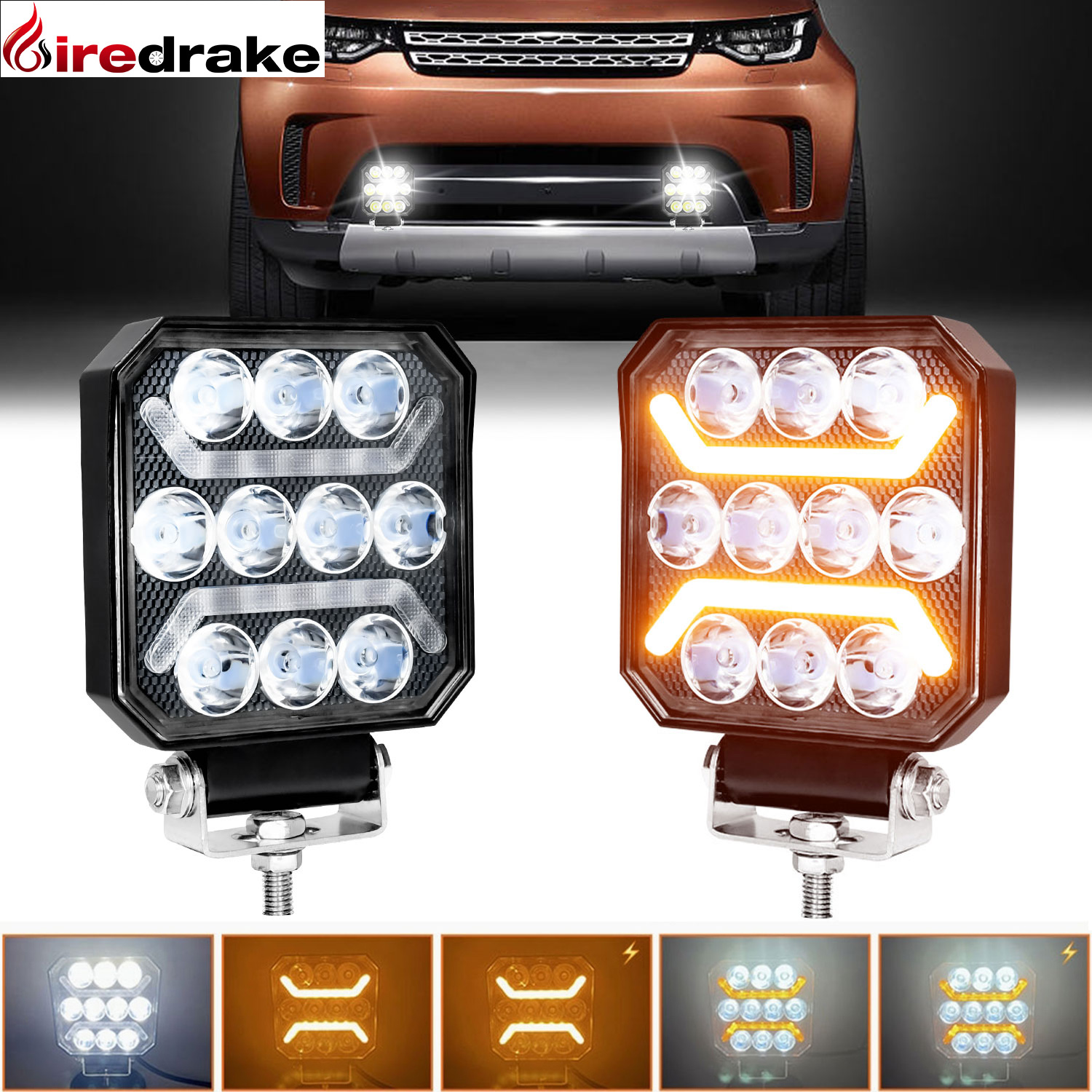 LED ワークライト 4 インチエンジェルアイ超高輝度ワークライト 160 ワット 16000LM オフロードフォグランプトラック SUV ボート作業灯 6000 K 30 V