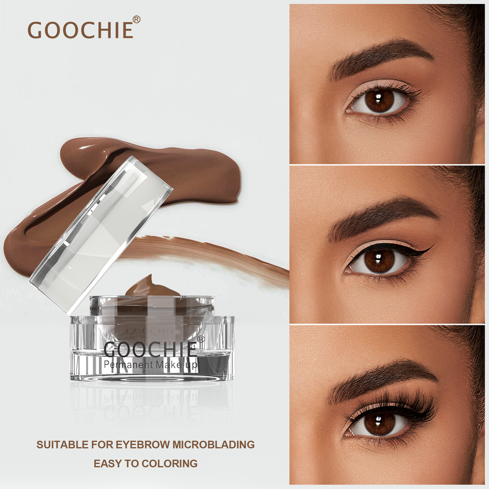 Goochie 眉毛 Microblading 顔料マイクロタトゥーインク眉エンハンサークリームアートメイク顔料