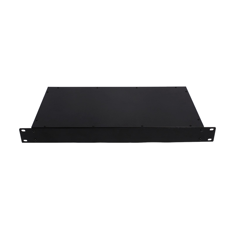 19 Inch 1U Rack Mount Enclosure Case Black Steel Sheet Metal Shell Communication Service Equipment Housing Customizable Depth