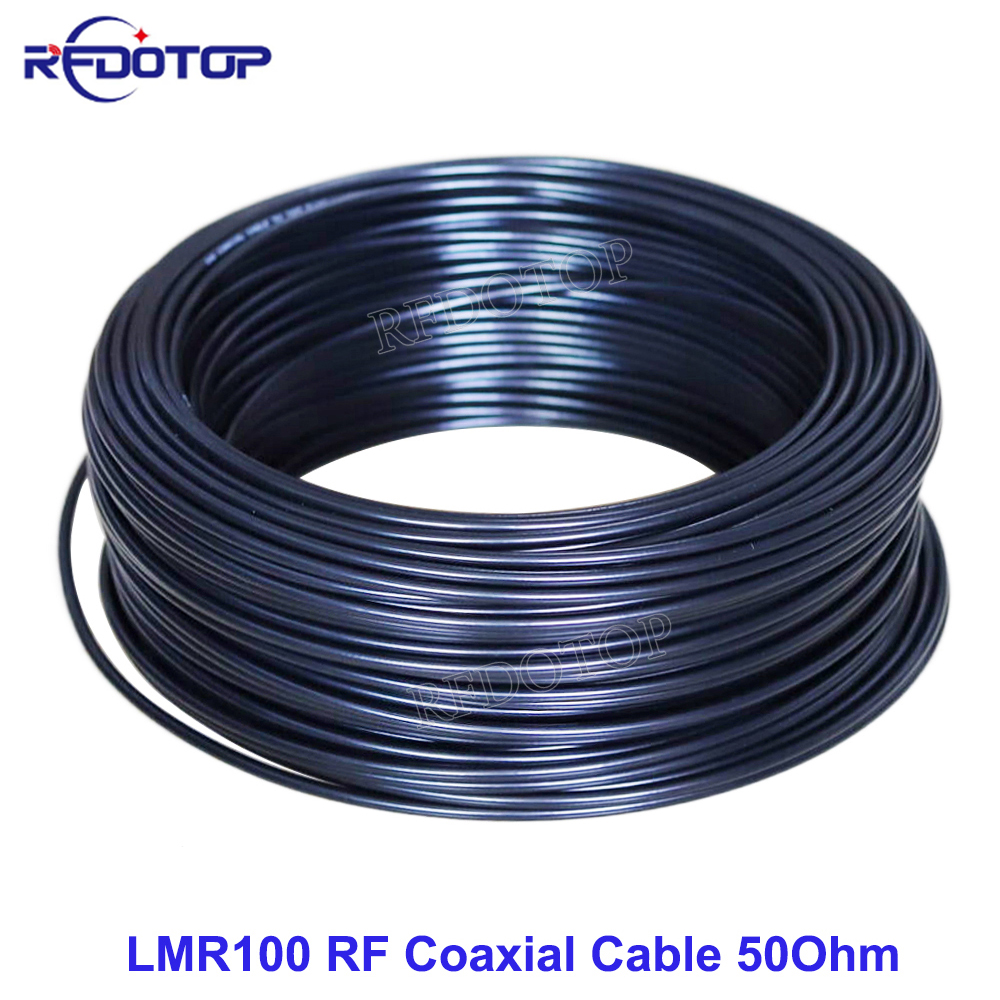 ブラック LMR100 RF 同軸ケーブル 50 オーム低損失裸銅シングルコア LMR-100 ケーブル高品質高速配送 1 メートル〜 500 メートル