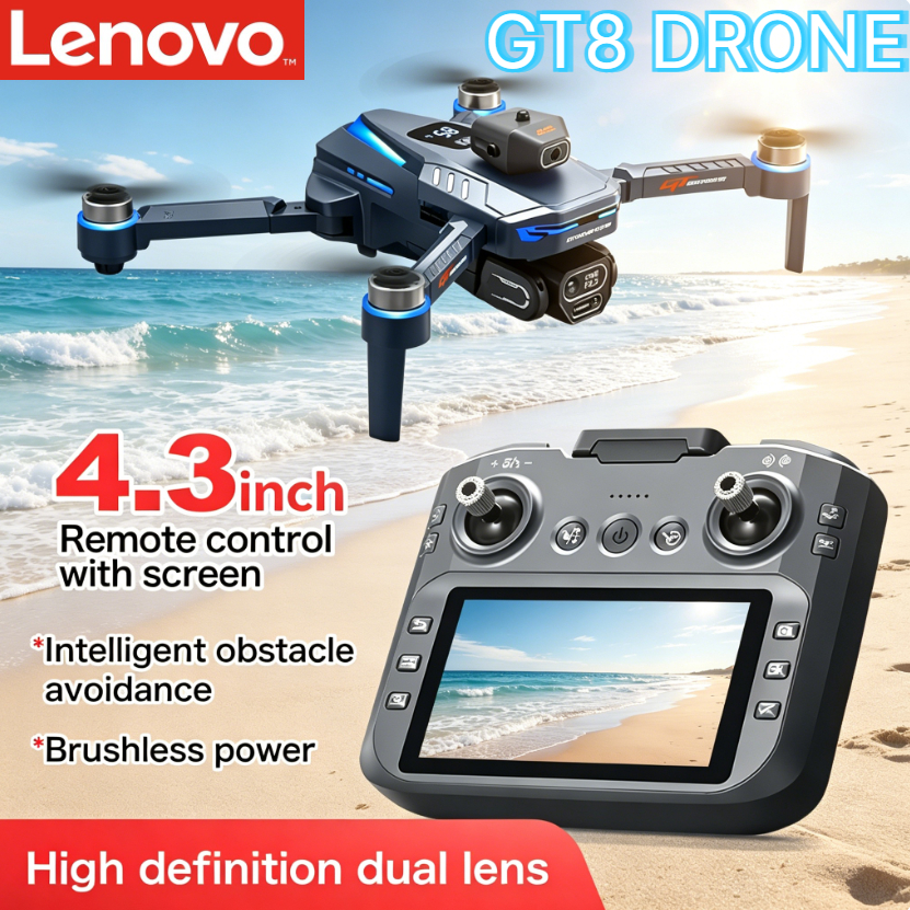 レノボ GT8 GPS 折りたたみ式ドローン 8K デュアルカメラ 5G WIFI FPV ブラシレスオプティカルフロー障害物回避 RC 空中クアッドコプター