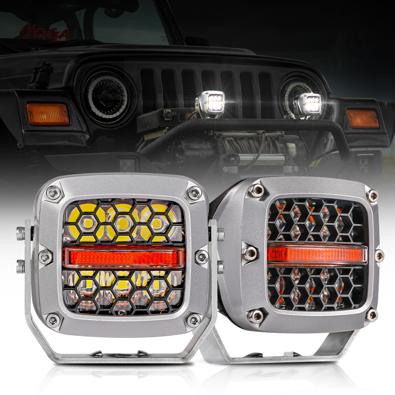 白黄色 LED ライトバーオフロード 4x4 スポットライトフォグランプ 12V 駆動自動スポットライトトラックファームトラクターボート SUV ATV