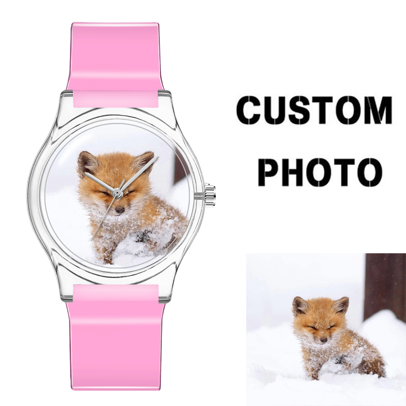 Quartz Customized Personalized Design Picture Watch Women Printed Photo Watch Quick Release Strap Brand Your Logo Plastic Watch