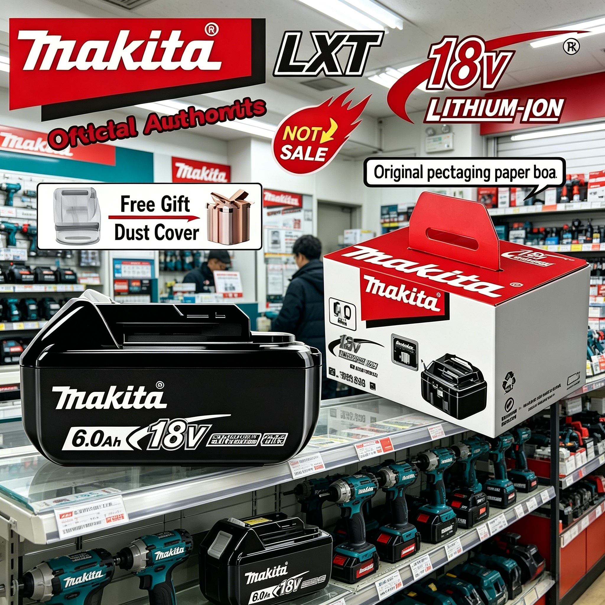 マキタオリジナルリチウムイオン充電式バッテリー 18V 6000mAh 18v 交換電池 BL1860 BL1830 BL1850 BL1860B