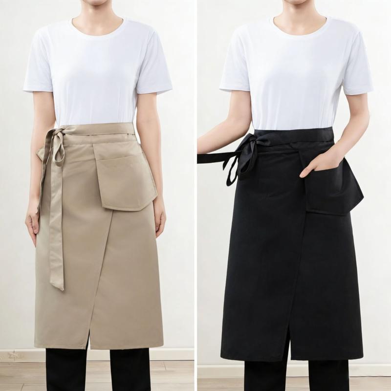 和風エプロン女性のハーフレングスメンズコーヒーとミルクティーショップ作業服ケータリング特定のエプロンカスタムプリントパターン