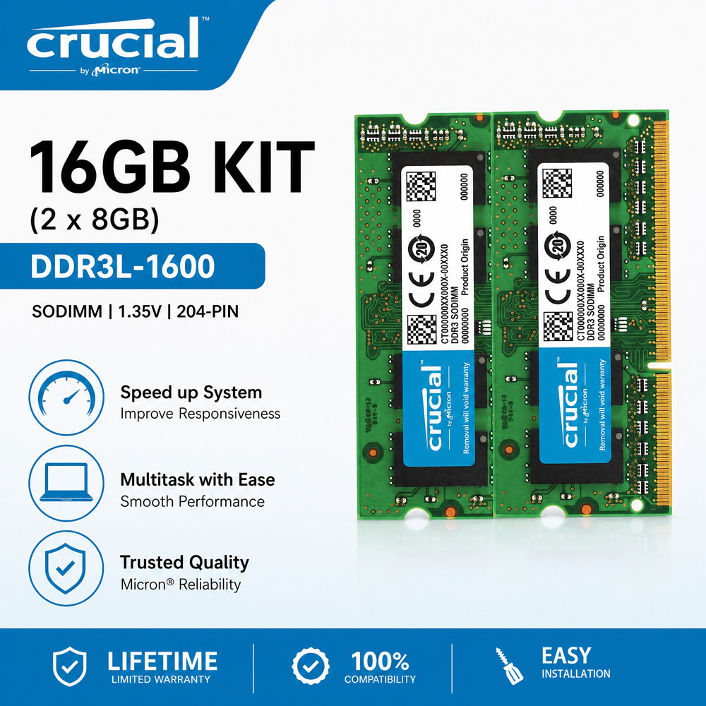 Crucial メモリ 2枚組 DDR3 DDR3L ノートパソコン用RAM 2GB 4GB 8GB 1600 1066 1333 1866MHz SODIMM 1.35V/1.5V PC3-8500 12800 10600 NB RAM