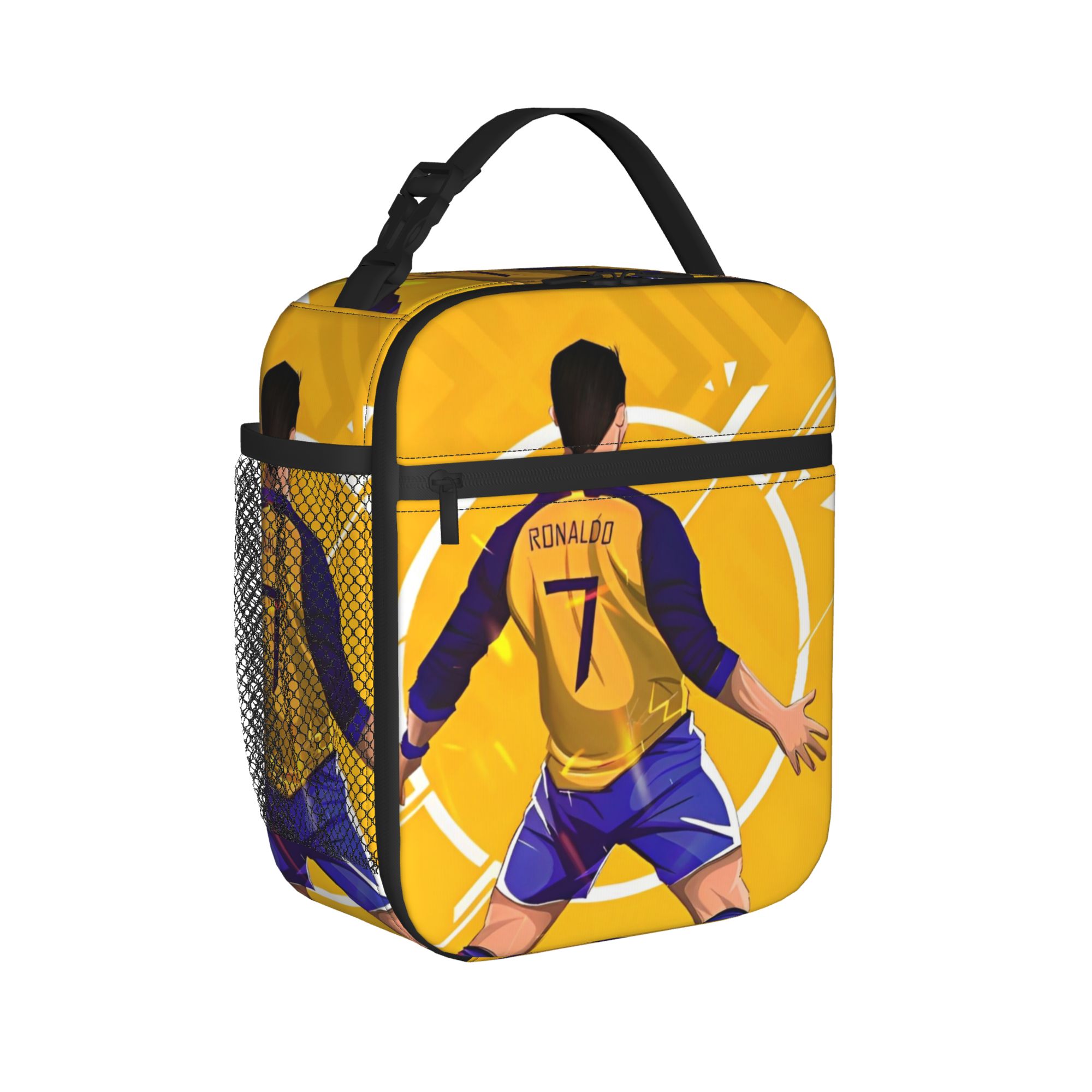 ロナウドス Cr7 フットボール断熱ランチバッグ クーラーバッグ 食事容器 サッカー 漏れ防止 ランチボックス トート メンズ レディース 作業用 アウトドア