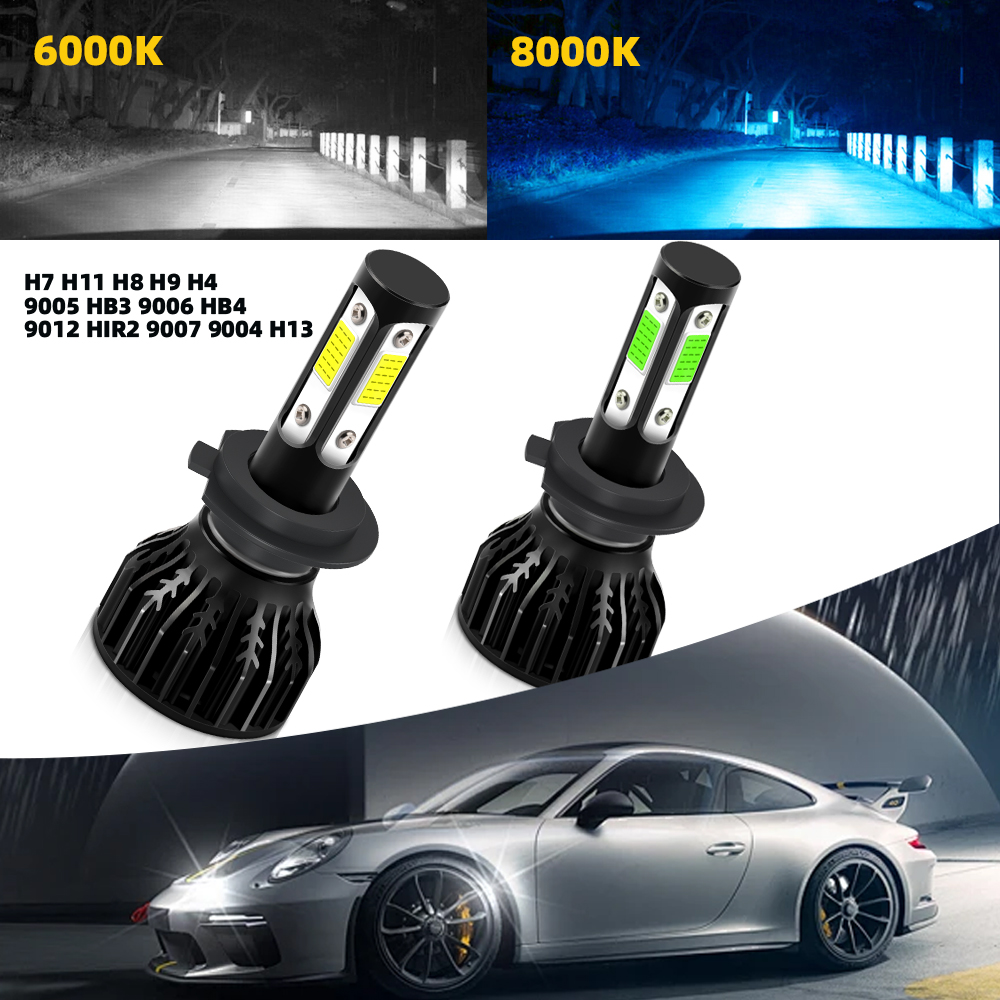 50000lm 180 ワット車の LED ヘッドライト H7 H4 H11 6000K 8000K 9007 9004 H13 HiLo 電球 HB4 HB3 9006 9005 9012 HIR2 フォグランプ