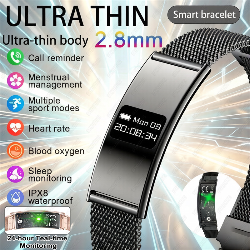 2026 新ファッション女性スマートブレスレットスポーツモードフィットネストラッカー心拍数健康監視 IP68 防水スマート腕時計男性
