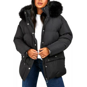 New Fashionable Women's Winter Parka: Breathable Cotton-Filled, Hooded, Zipper, High-Quality OEM Services, Wholesale
