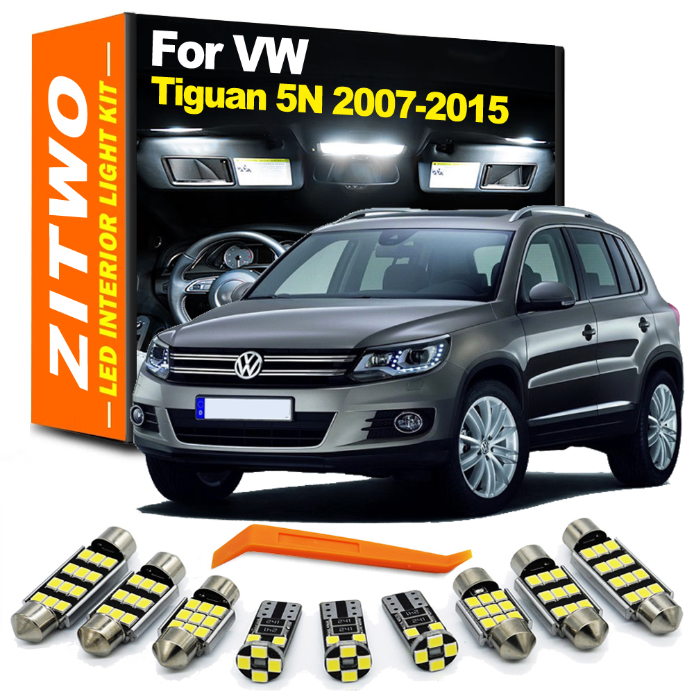 ZITWO 14 個 LED インテリアドームマップライトキット VW フォルクスワーゲン ティグアン 5N 2007 2008 2009 2010 2011 2012 2013 2014 2015 アクセサリー