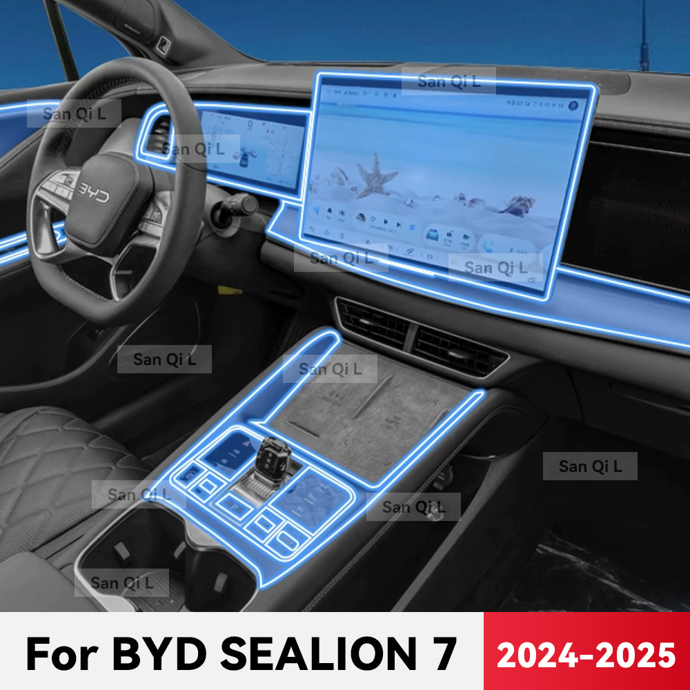 BYD SEALION 7 EV 2024 2025 TPU カーナビゲーション画面フィルムギアボックス保護ステッカーアンチスクラッチインテリアアクセサリー
